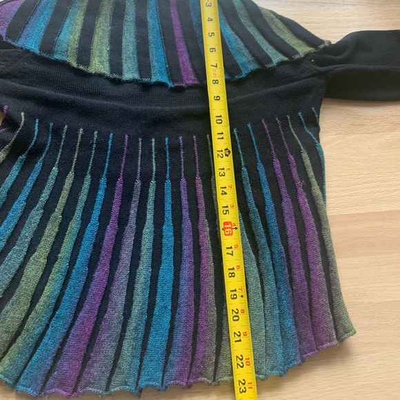 angel by gabri ozel cardigan multicolor rainbow open front merino wool Small S - Picture 9 of 9
